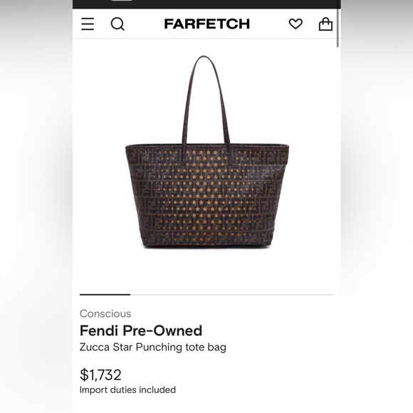 Fendi Zucca Star Tote Tobacco - Picture 10 of 11
